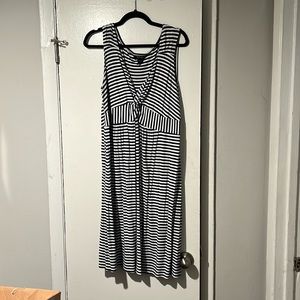 Style & Co Navy Blue and White Striped Dress. Size 2x. Very good used condition.